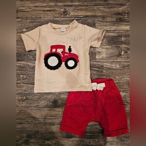 Cute Tractor T-Shirt and Shorts Set